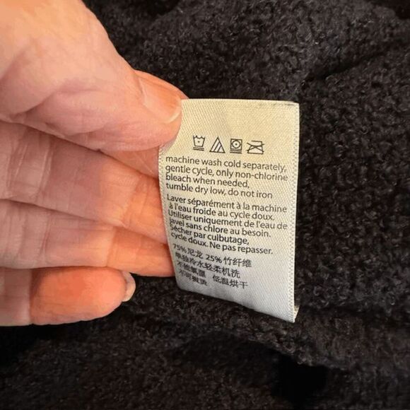 Barefoot Dreams CozyChic Lite Coastal Cardigan Hooded Black Pockets Size XS/S - Picture 8 of 12